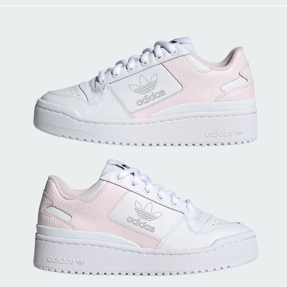 adidas Women's White and Pink Sneakers